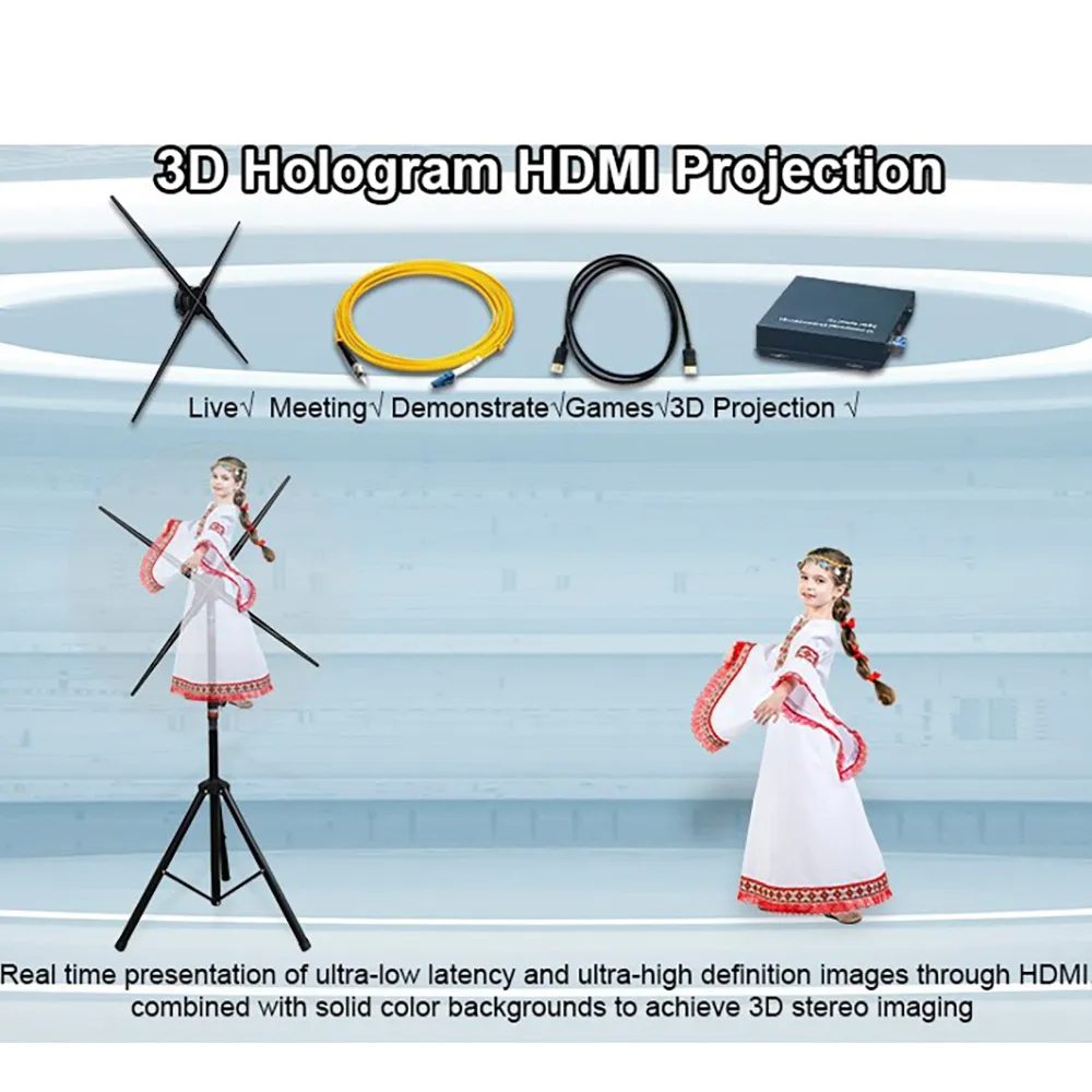 3D HDMI Holographic Fan Hologram Display 14