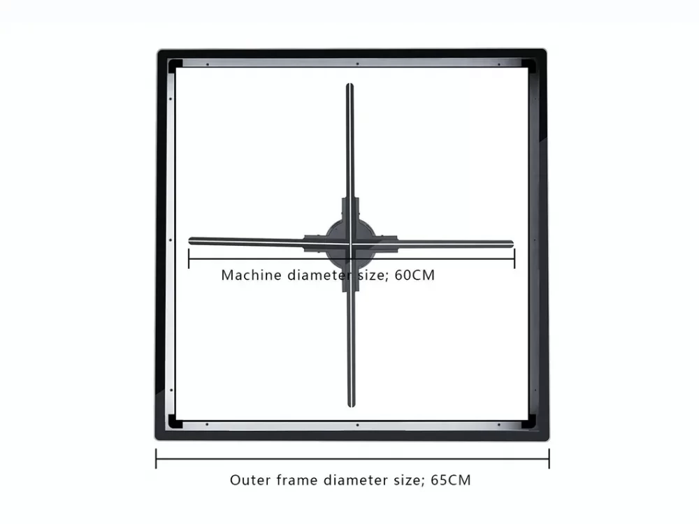 3D Holographic Fan Hologram Display Square Protective case 42cm 45cm 50cm 56cm 65cm 62