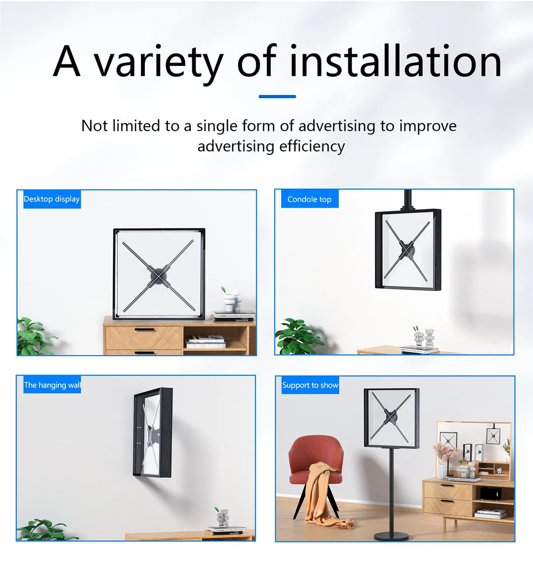 3D Holographic Fan Hologram Display Square Protective case 42cm 45cm 50cm 56cm 65cm 69
