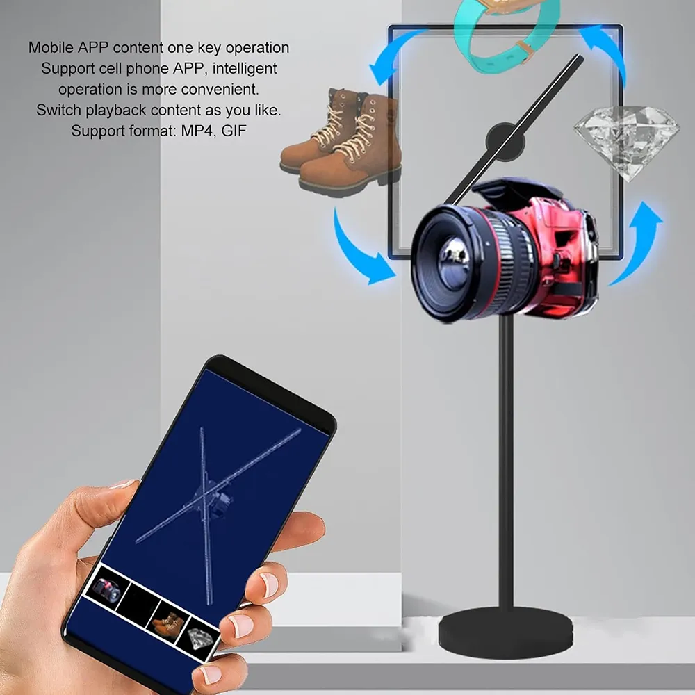 42cm (17-inch) Hologram Fan with Protective Enclosure change 3D content by mobile phone