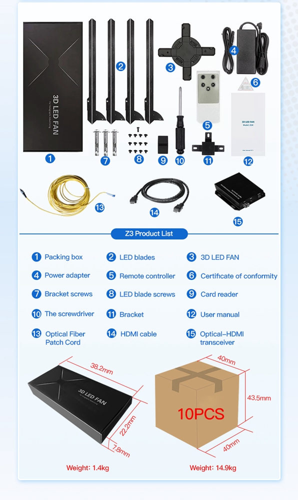 Holographic Fan Live Streaming 100cm in real-time HDMI 14