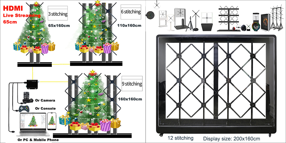 Holographic Fan Wall Live Streaming HDMI Real time