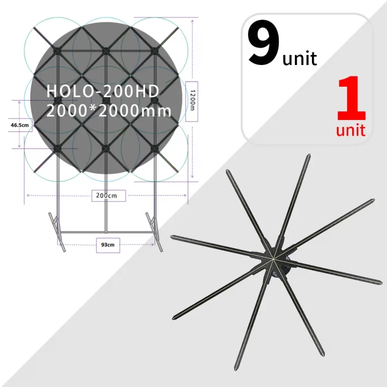 3D Holographic Fan Hologram Display 200cm 78.7“ 2