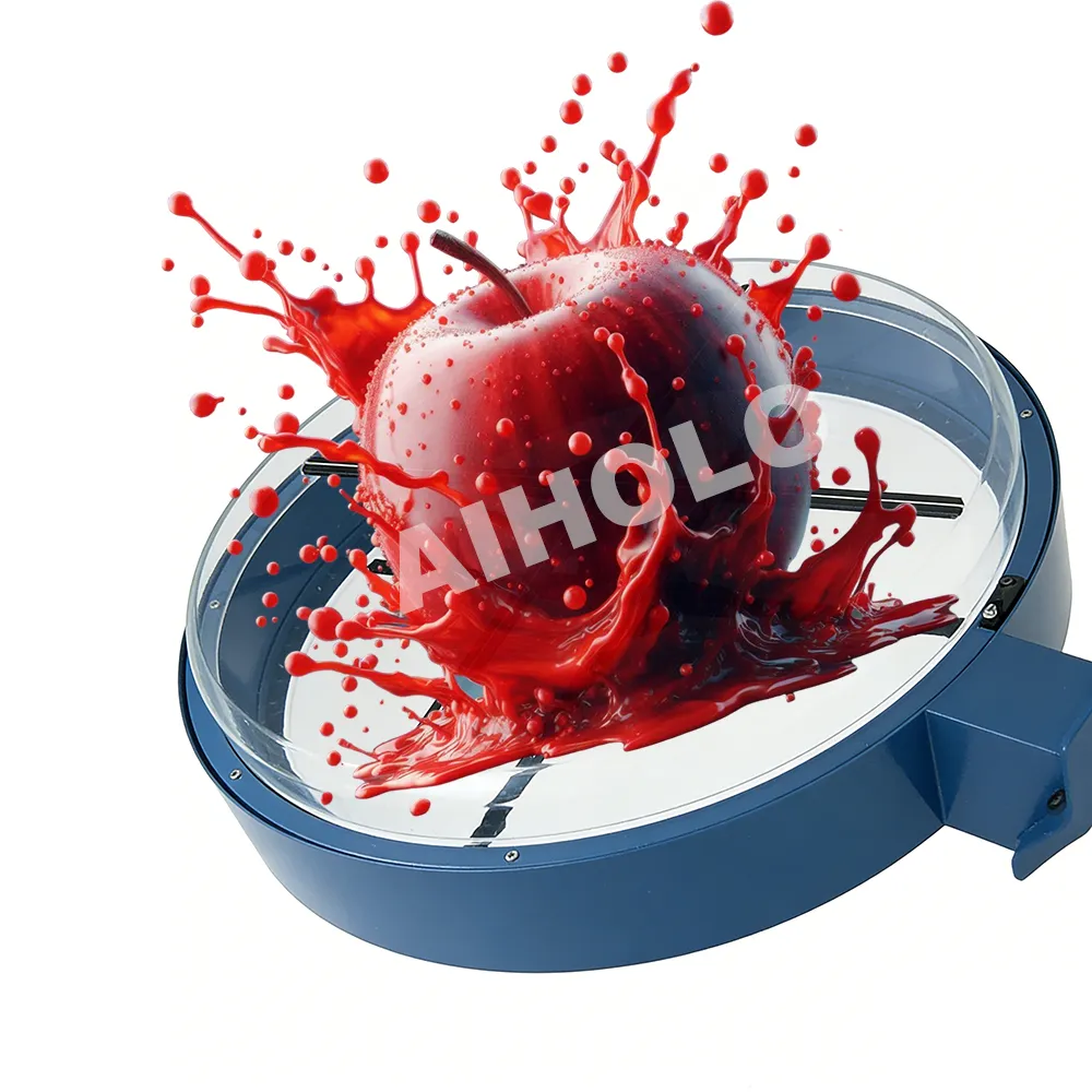 56cm dual-sided hologram fan with a round waterproof enclosure displaying a 3D logo