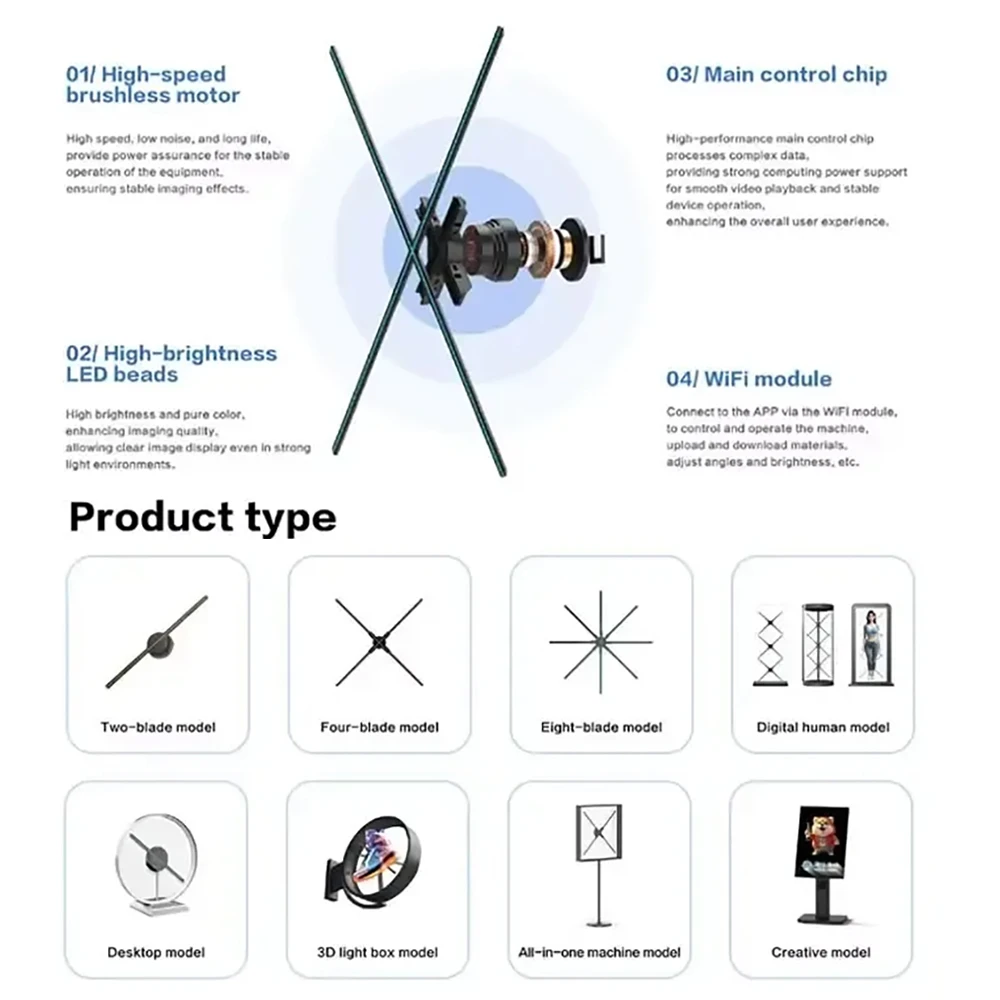 AIHOLO 42cm dual-sided hologram fan 10