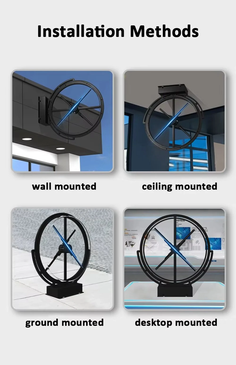 Double-sided Hologram fan Installation Methods